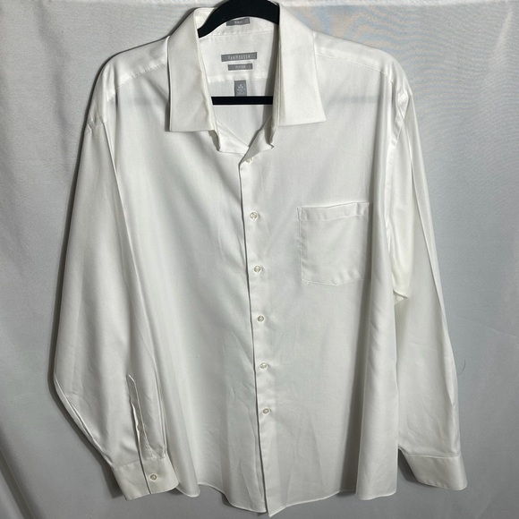 Van Heusen Other - Van Heusen Fitted 18 34/35 White Pique Dress Shirt Wrinkle Free